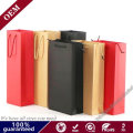 Manufacture Direct Cheap Customized Logo Stock Gift Red Wine Paper Bags with Handles for Party